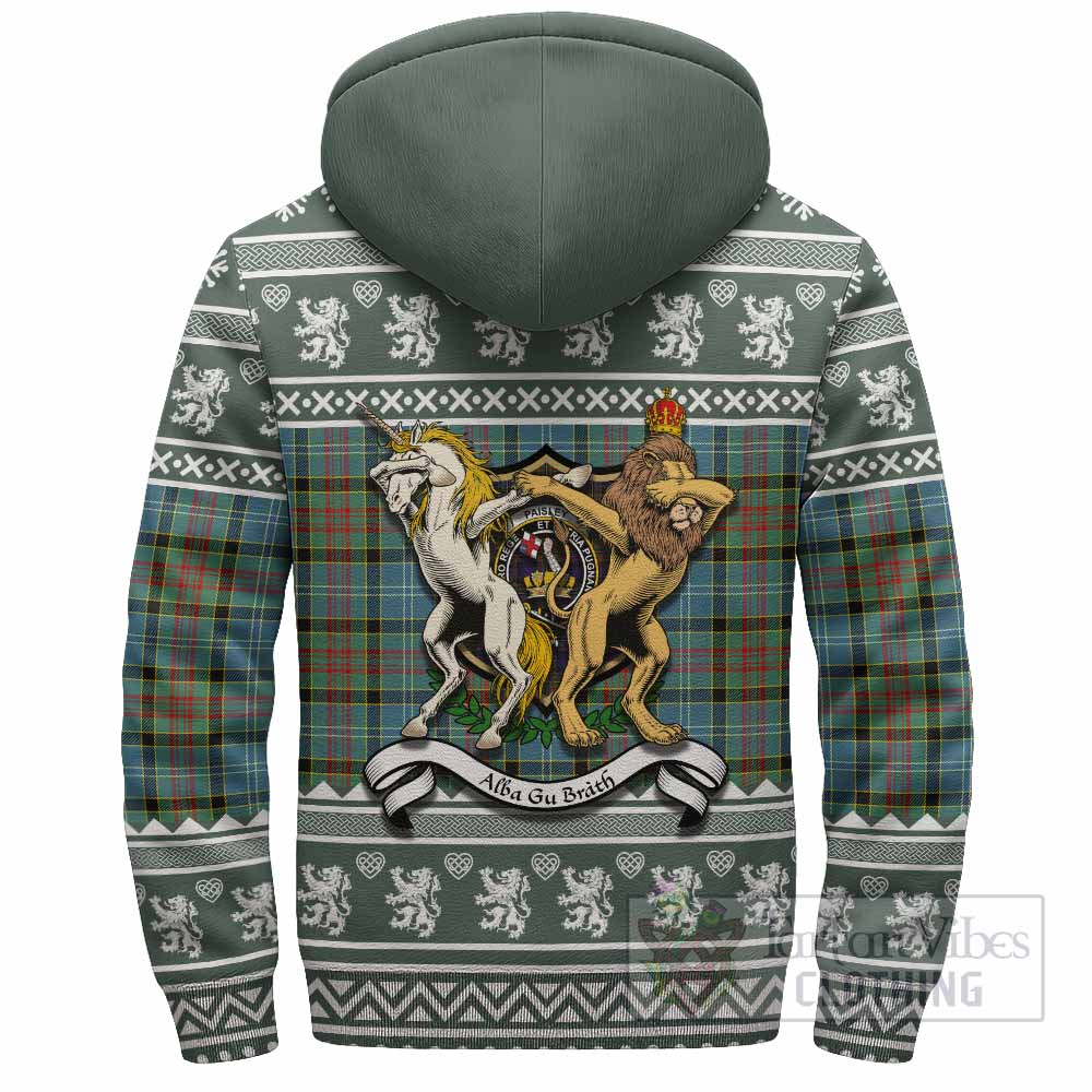 Paisley Clan Tartan Crest Christmas Fleece Hoodie Coat of Arms Funny Style - Tartan Vibes Clothing