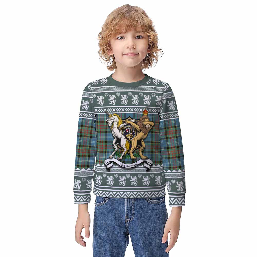 Paisley Clan Tartan Crest Christmas Kid Ugly Sweatshirt Coat of Arms Funny Style - Tartan Vibes Clothing
