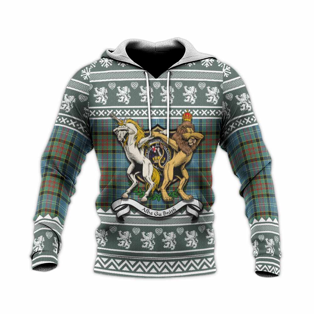 Paisley Clan Tartan Crest Christmas Knitted Hoodie Coat of Arms Funny Style - Tartan Vibes Clothing