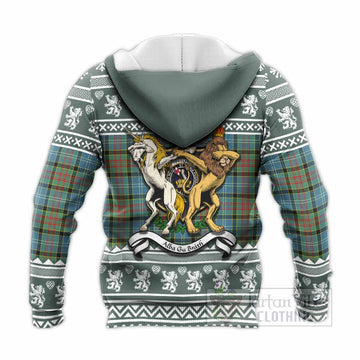 Paisley Clan Tartan Crest Christmas Knitted Hoodie Coat of Arms Funny Style