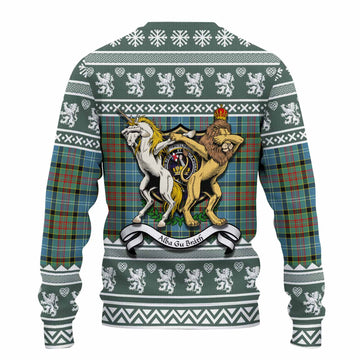Paisley Clan Tartan Crest Christmas Ugly Sweater Coat of Arms Funny Style