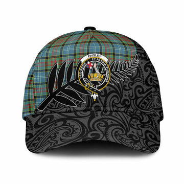 Paisley Crest Tartan Classic Cap with New Zealand Silver Fern Half Style