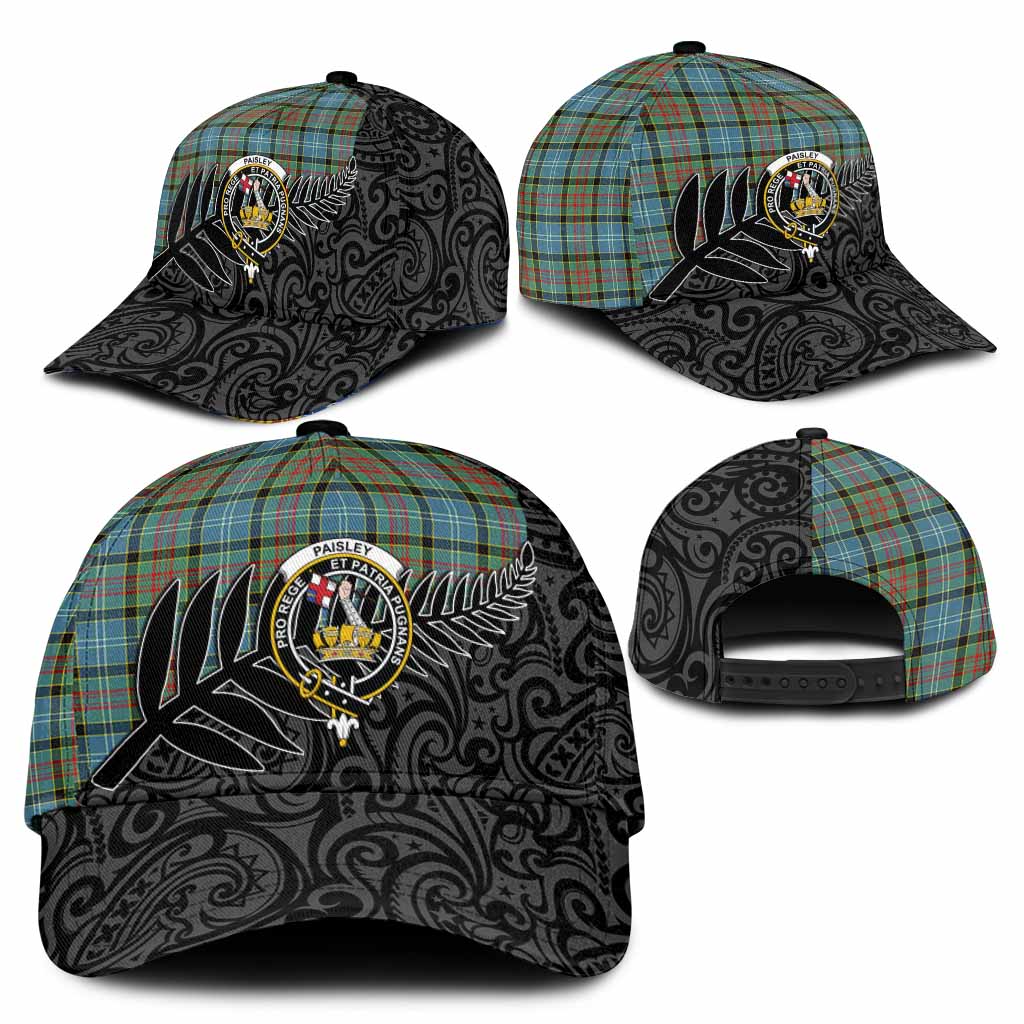 Paisley Crest Tartan Classic Cap with New Zealand Silver Fern Half Style