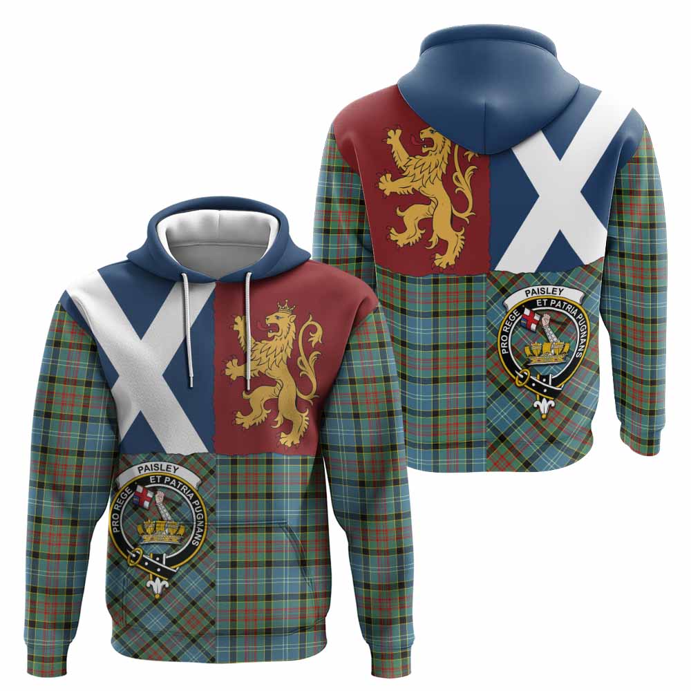 Paisley Crest Tartan Hoodie with Lion Rampant Saltire Style