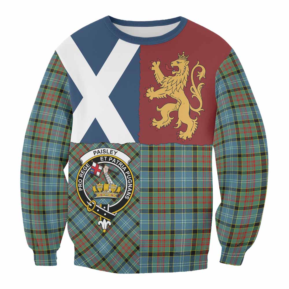 Paisley Crest Tartan Sweatshirt with Lion Rampant Saltire Style