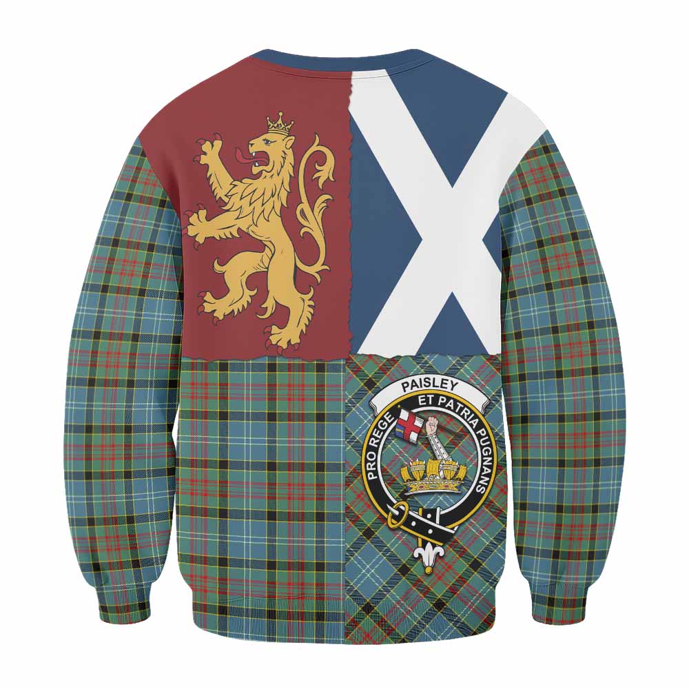 Paisley Crest Tartan Sweatshirt with Lion Rampant Saltire Style