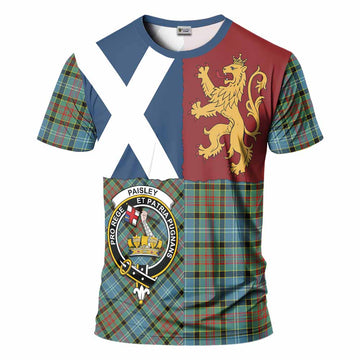 Paisley Crest Tartan T-Shirt with Lion Rampant Saltire Style