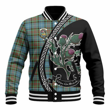 Paisley Family Crest Tartan Baseball Jacket Alba Thistle Inspired