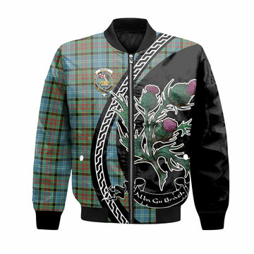 Paisley Family Crest Tartan Bomber Jacket Alba Thistle Inspired