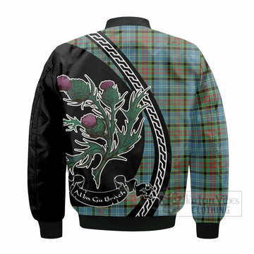 Paisley Family Crest Tartan Bomber Jacket Alba Thistle Inspired