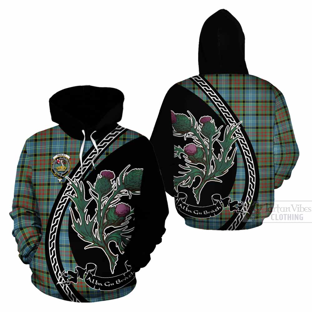 Paisley Family Crest Tartan Cotton Hoodie Alba Thistle Inspired - Tartan Vibes Clothing