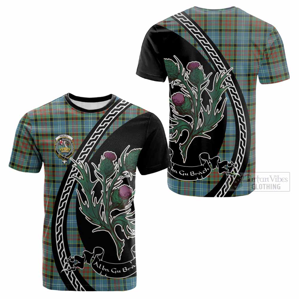 Paisley Family Crest Tartan Cotton T-shirt Alba Thistle Inspired - Tartan Vibes Clothing