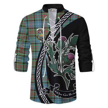 Paisley Family Crest Tartan Ghillie Shirt Alba Thistle Inspired
