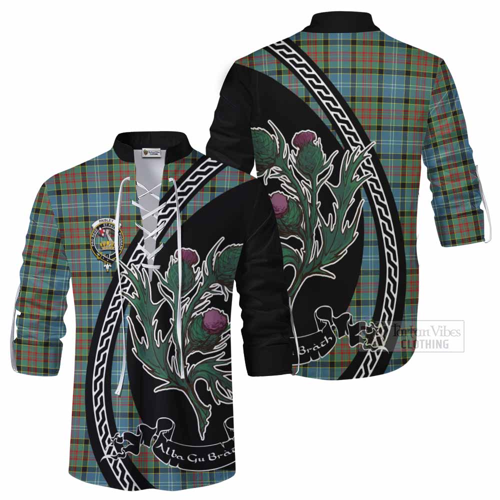Paisley Family Crest Tartan Ghillie Shirt Alba Thistle Inspired - Tartan Vibes Clothing