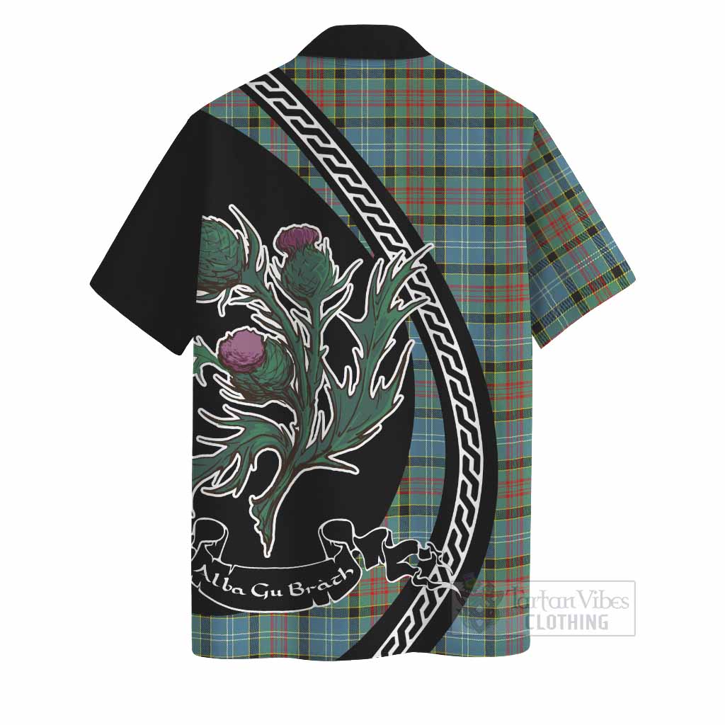 Paisley Family Crest Tartan Hawaiian Shirt Alba Thistle Inspired - Tartan Vibes Clothing