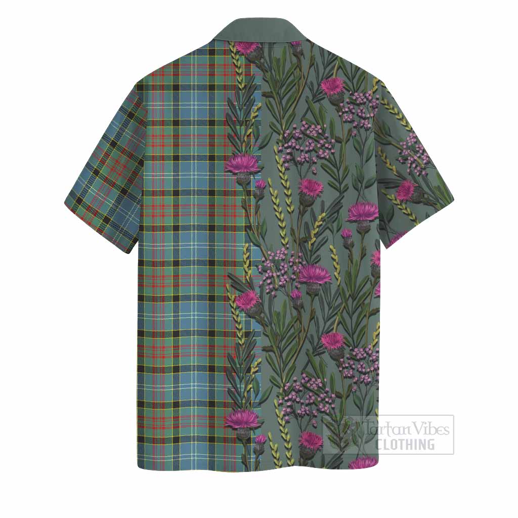 Paisley Family Crest Tartan Hawaiian Shirt Scottish Thistle Flower Pattern Half Style - Tartan Vibes Clothing