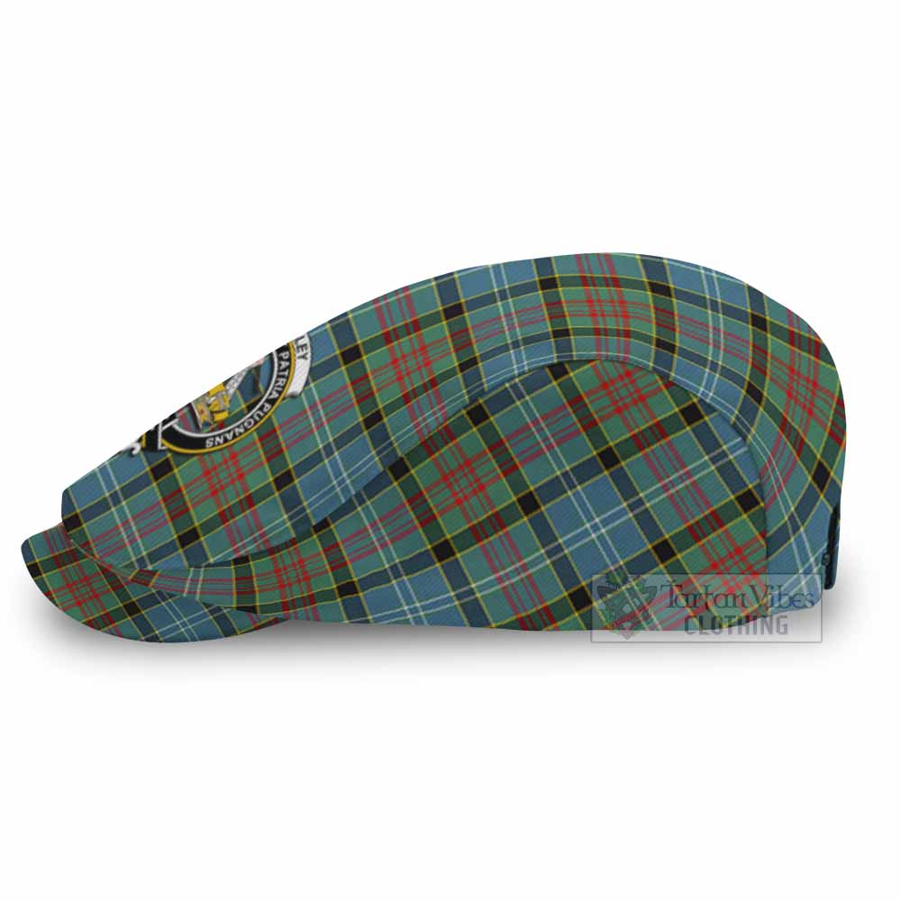 Paisley Family Crest Tartan Jeff Cap, Tartan Flat Cap
