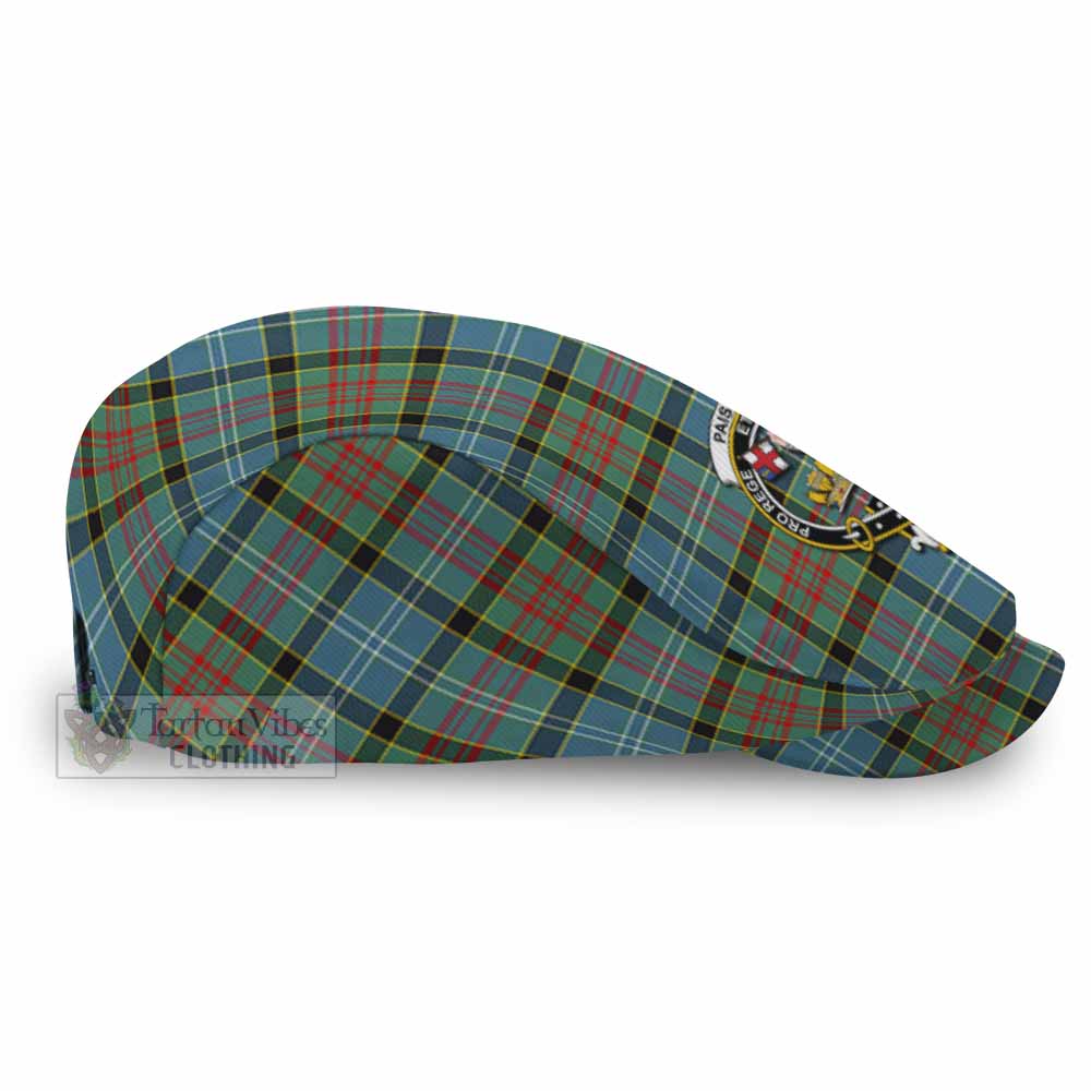Paisley Family Crest Tartan Jeff Cap, Tartan Flat Cap