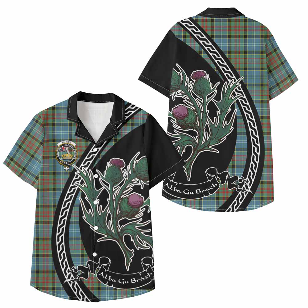 Paisley Family Crest Tartan Kid Hawaiian Shirt Alba Thistle Inspired - Tartan Vibes Clothing