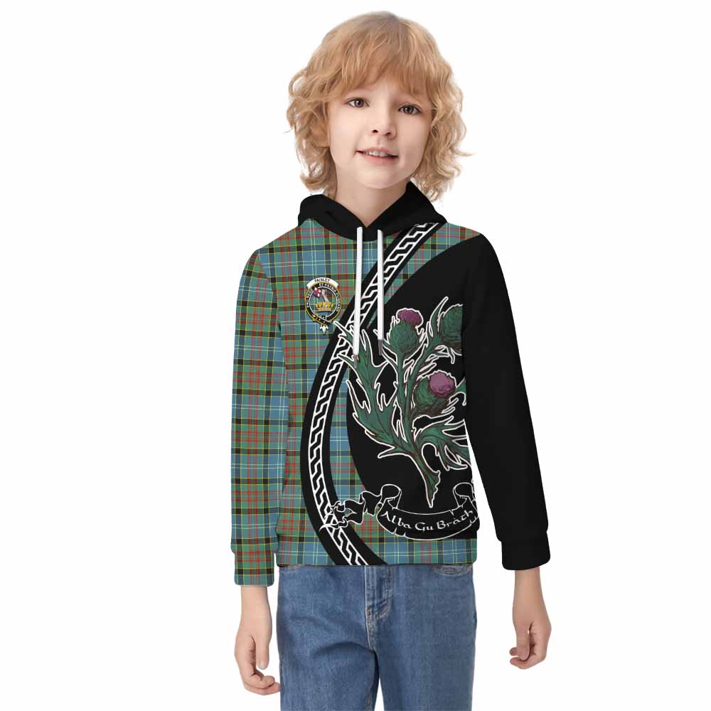 Paisley Family Crest Tartan Kid Hoodie Alba Thistle Inspired - Tartan Vibes Clothing
