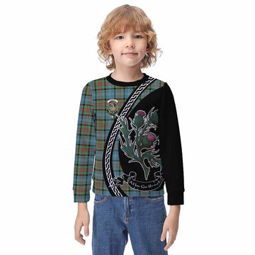 Paisley Family Crest Tartan Kid Knitted Sweatshirt Alba Thistle Inspired