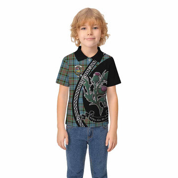 Paisley Family Crest Tartan Kid Polo Shirt Alba Thistle Inspired - Tartan Vibes Clothing