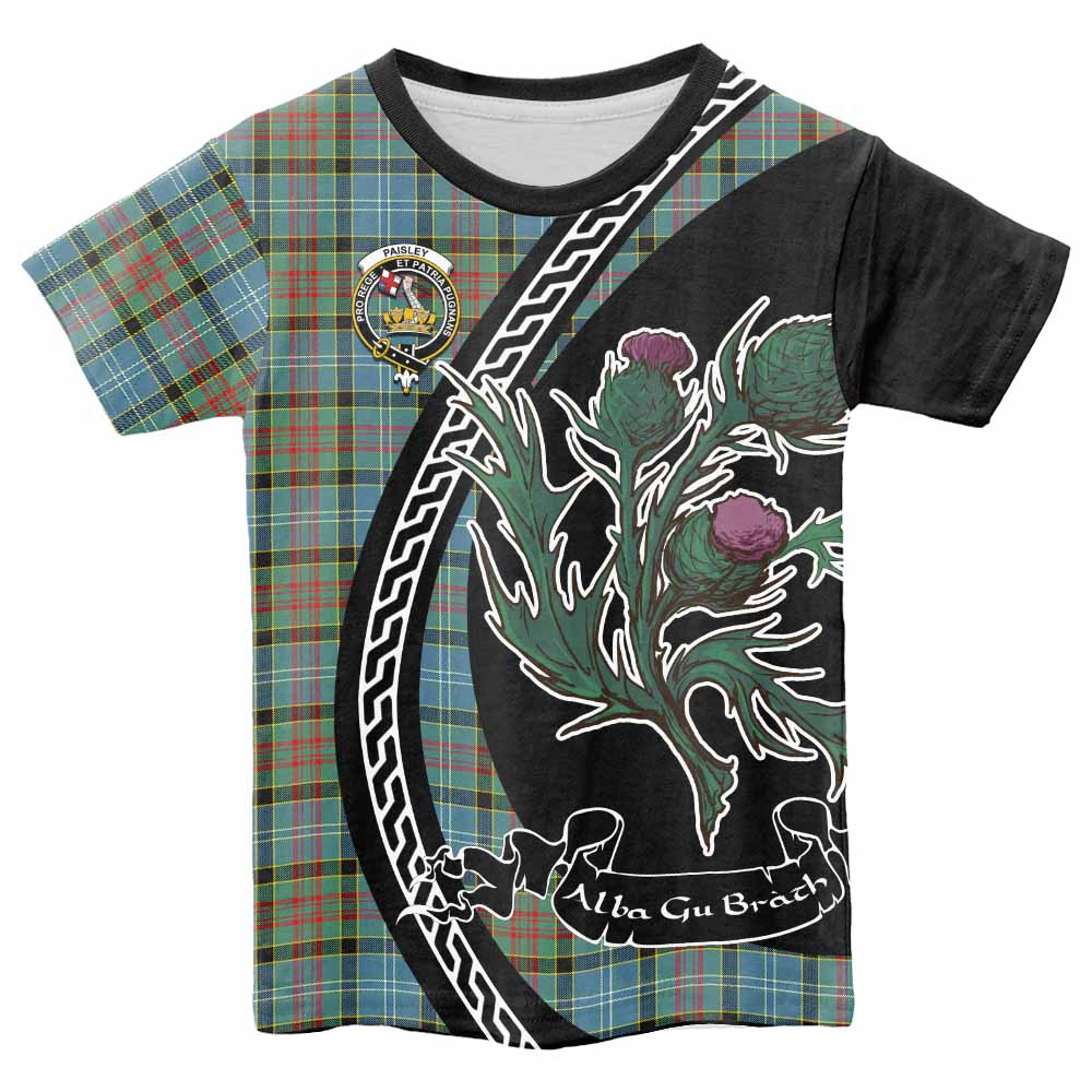 Paisley Family Crest Tartan Kid T-shirt Alba Thistle Inspired - Tartan Vibes Clothing