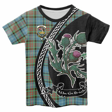 Paisley Family Crest Tartan Kid T-shirt Alba Thistle Inspired - Tartan Vibes Clothing