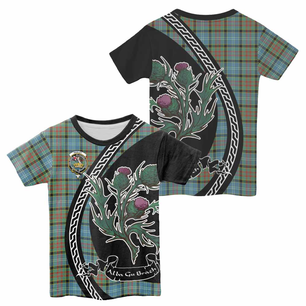 Paisley Family Crest Tartan Kid T-shirt Alba Thistle Inspired - Tartan Vibes Clothing