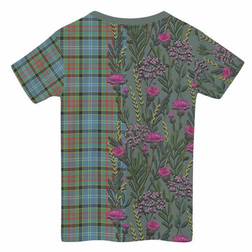 Paisley Family Crest Tartan Kid T-shirt Scottish Thistle Flower Pattern Half Style - Tartan Vibes Clothing