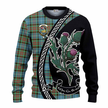 Paisley Family Crest Tartan Knitted Sweater Alba Thistle Inspired