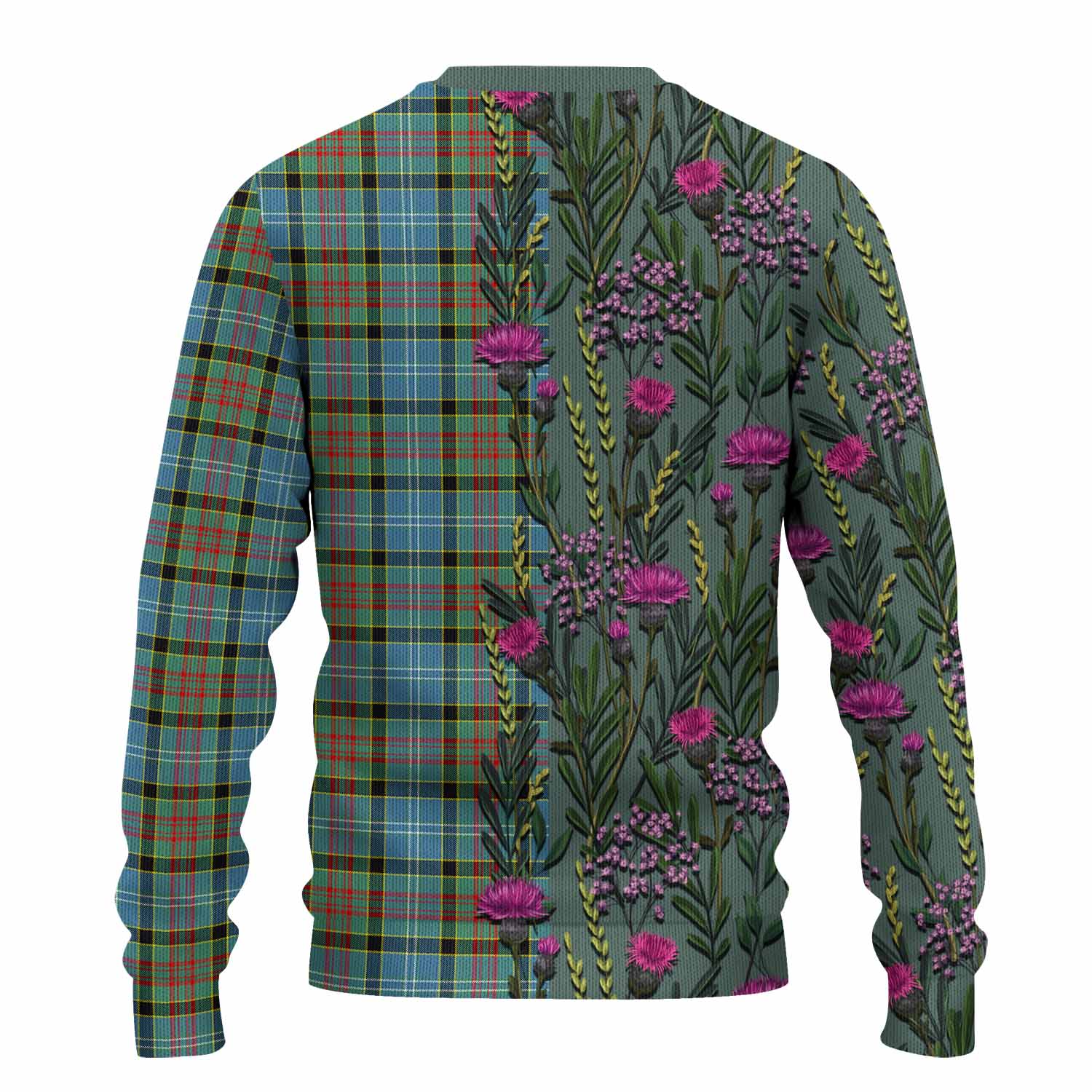 Paisley Family Crest Tartan Knitted Sweater Scottish Thistle Flower Pattern Half Style - Tartan Vibes Clothing
