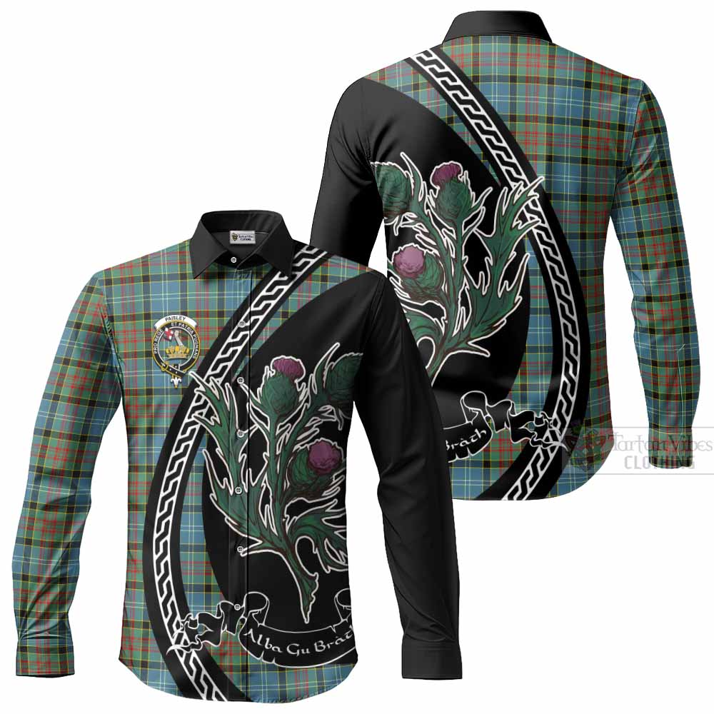 Paisley Family Crest Tartan Long Sleeve Button Shirts Alba Thistle Inspired - Tartan Vibes Clothing