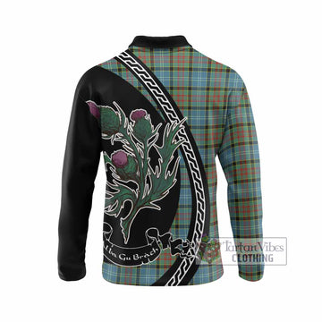 Paisley Family Crest Tartan Long Sleeve Polo Shirt Alba Thistle Inspired
