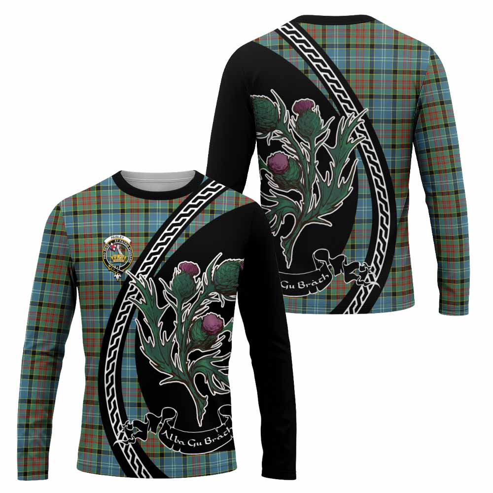 Paisley Family Crest Tartan Long Sleeve T-Shirt Alba Thistle Inspired - Tartan Vibes Clothing