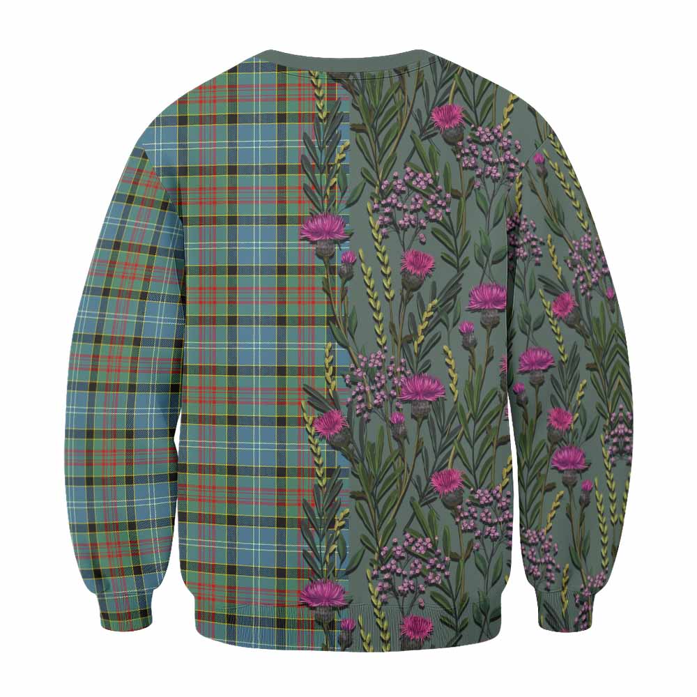 Paisley Family Crest Tartan Sweatshirt Scottish Thistle Flower Pattern Half Style - Tartan Vibes Clothing
