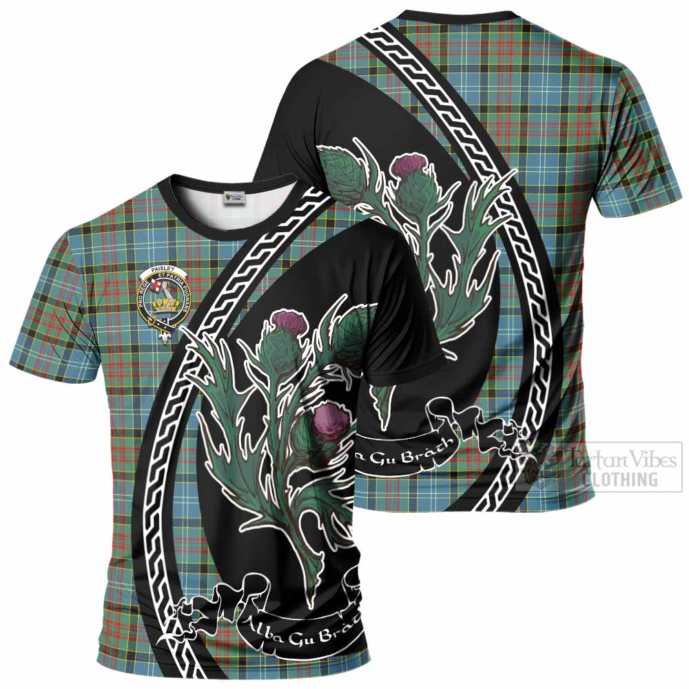 Paisley Family Crest Tartan T-Shirt Alba Thistle Inspired - Tartan Vibes Clothing