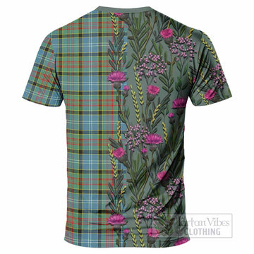Paisley Family Crest Tartan T-Shirt Scottish Thistle Flower Pattern Half Style - Tartan Vibes Clothing