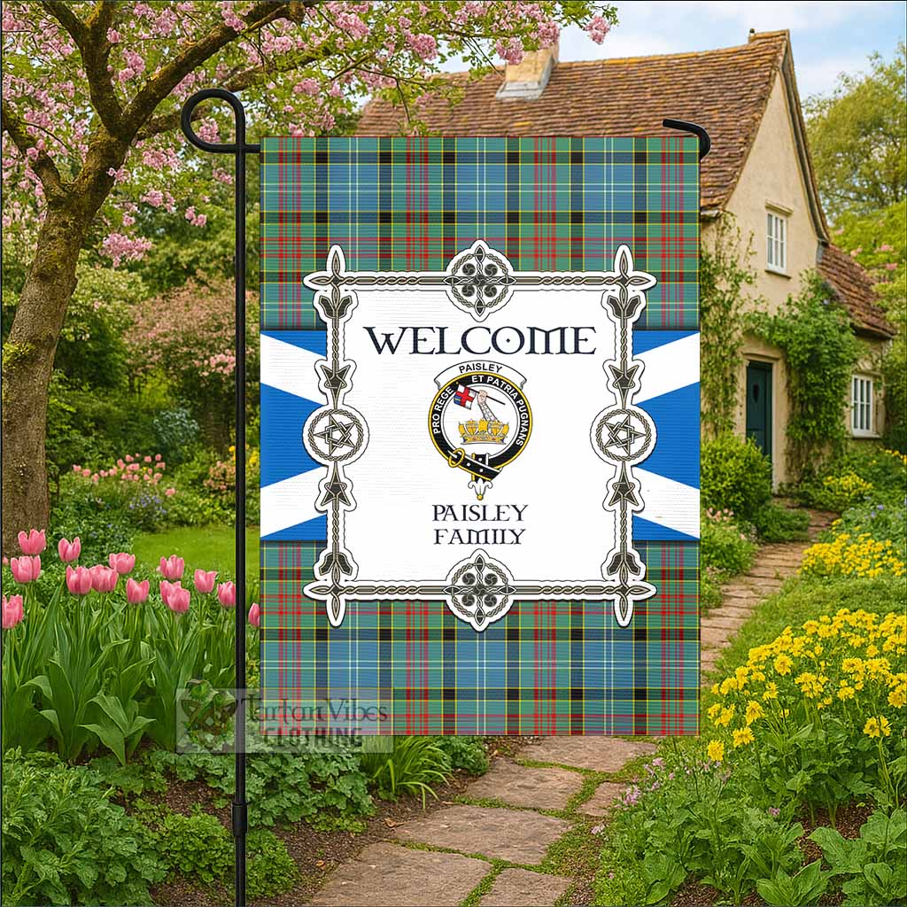 Paisley Family Crest Tartan Welcome Garden Flag Saltire Harmony Style - Tartan Vibes Clothing