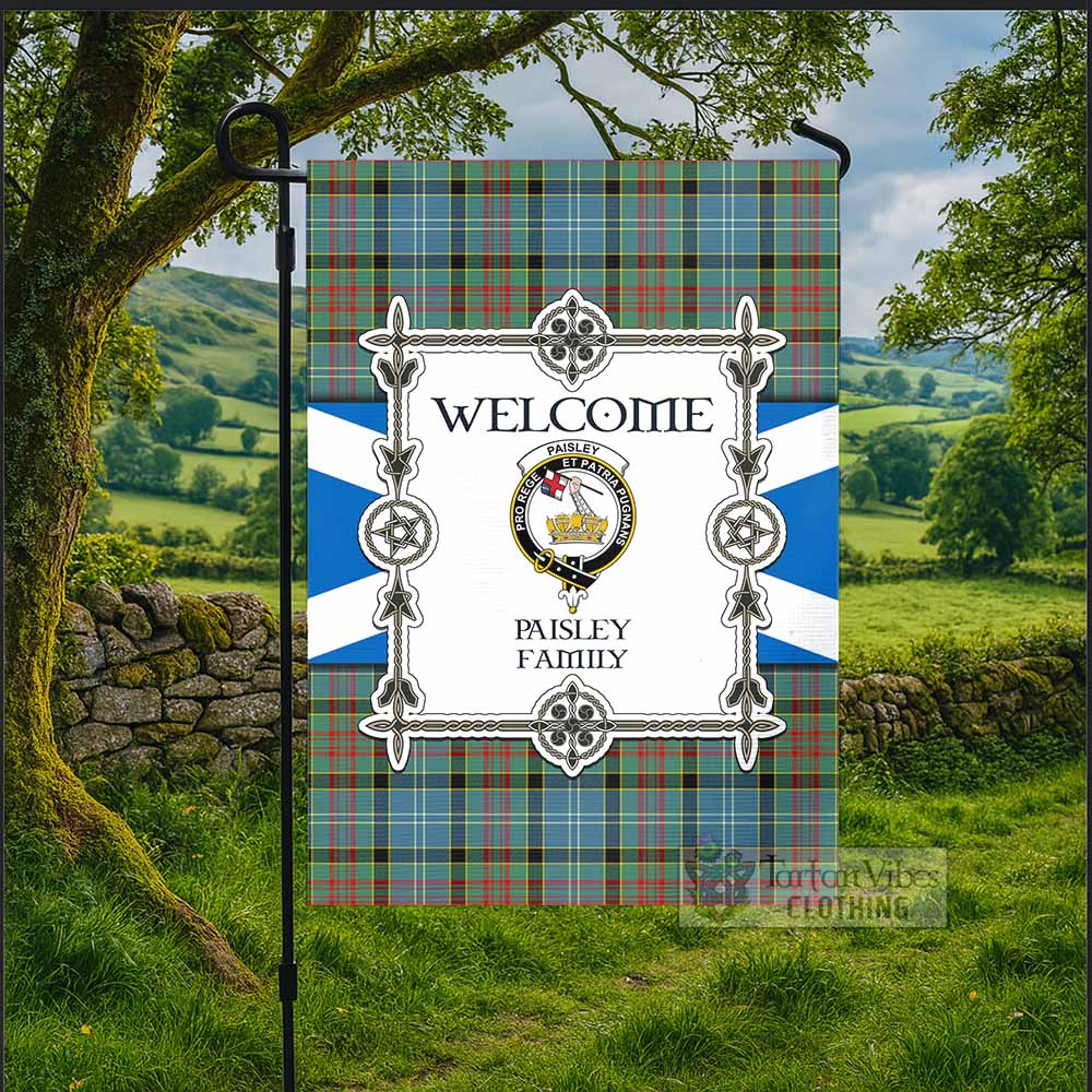Paisley Family Crest Tartan Welcome Garden Flag Saltire Harmony Style - Tartan Vibes Clothing