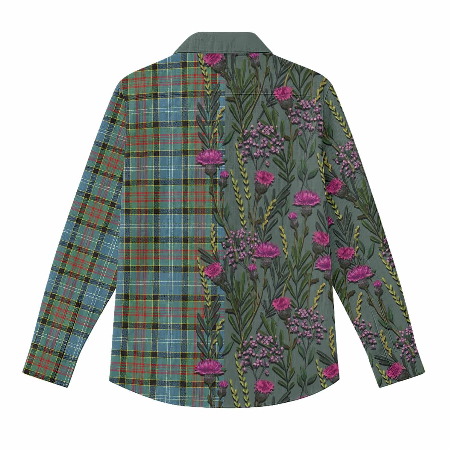Paisley Family Crest Tartan Women Casual Shirt Scottish Thistle Flower Pattern Half Style - Tartan Vibes Clothing