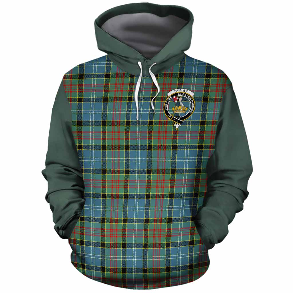 Paisley Tartan Accent Cotton Hoodie with Family Crest