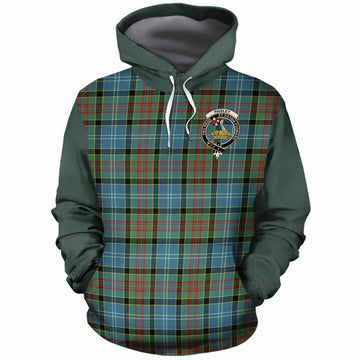 Paisley Tartan Accent Cotton Hoodie with Family Crest