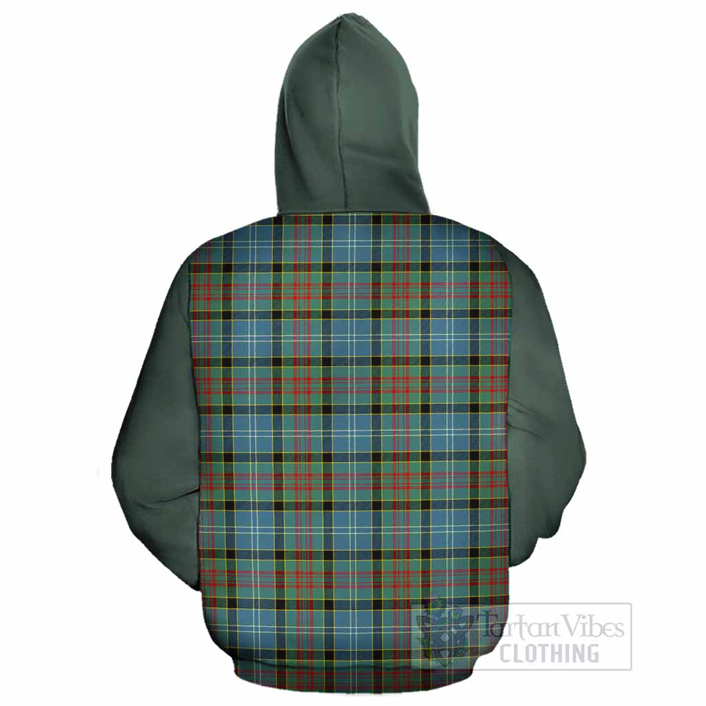 Paisley Tartan Accent Cotton Hoodie with Family Crest