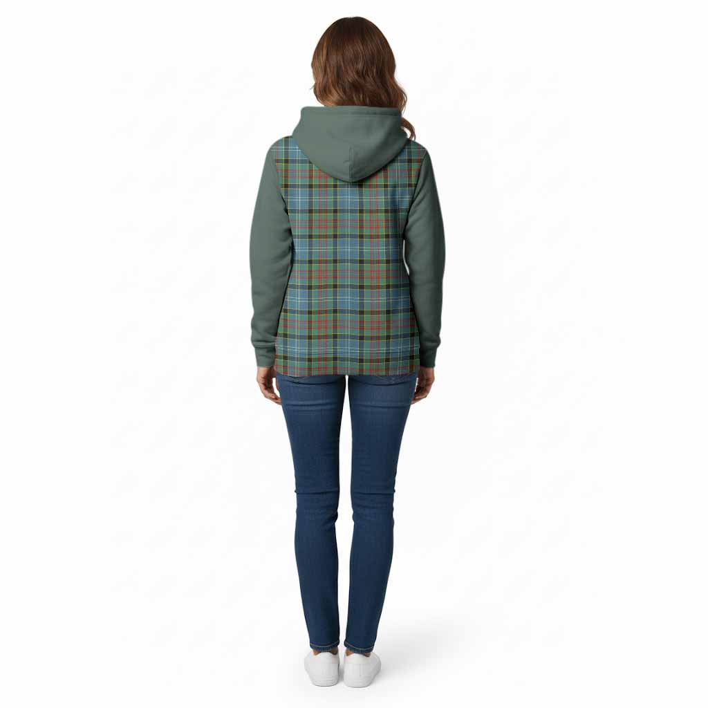 Paisley Tartan Accent Cotton Hoodie with Family Crest