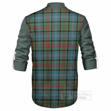 Paisley Tartan Accent Ghillie Shirt with Family Crest