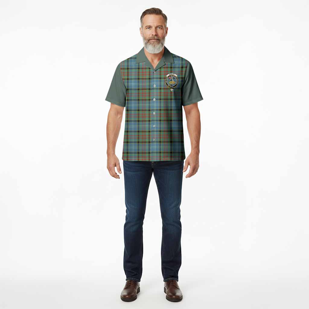 Paisley Tartan Accent Hawaiian Shirt with Family Crest