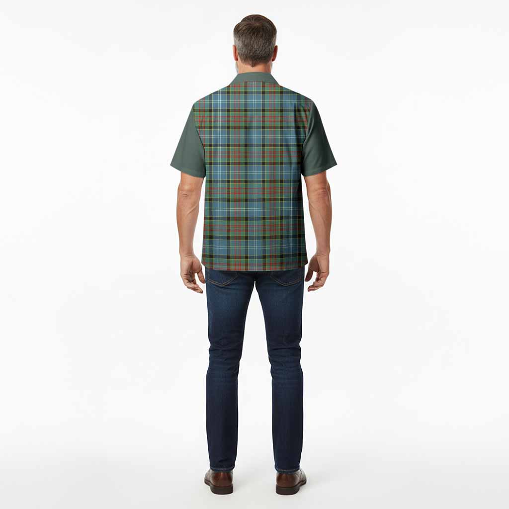 Paisley Tartan Accent Hawaiian Shirt with Family Crest