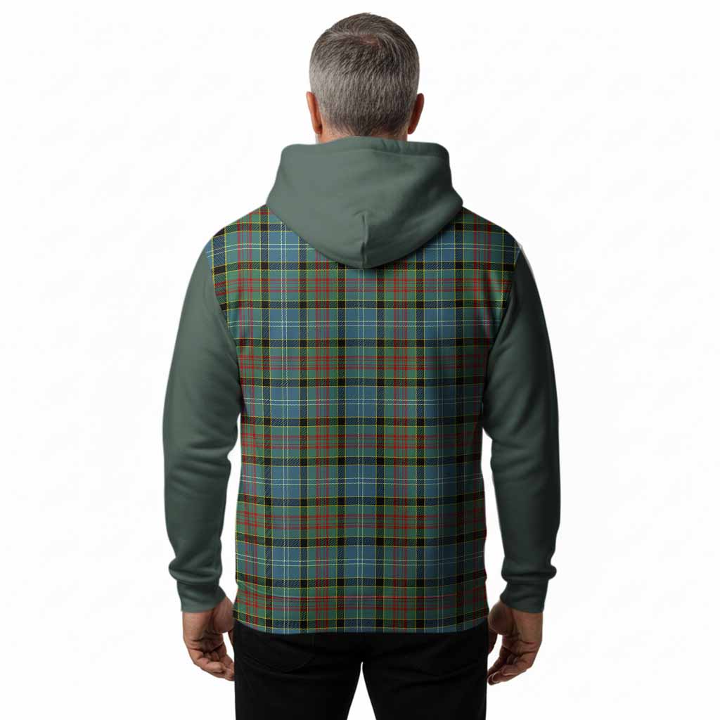 Paisley Tartan Accent Hoodie with Family Crest