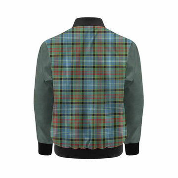 Paisley Tartan Accent Kid Bomber Jacket with Family Crest